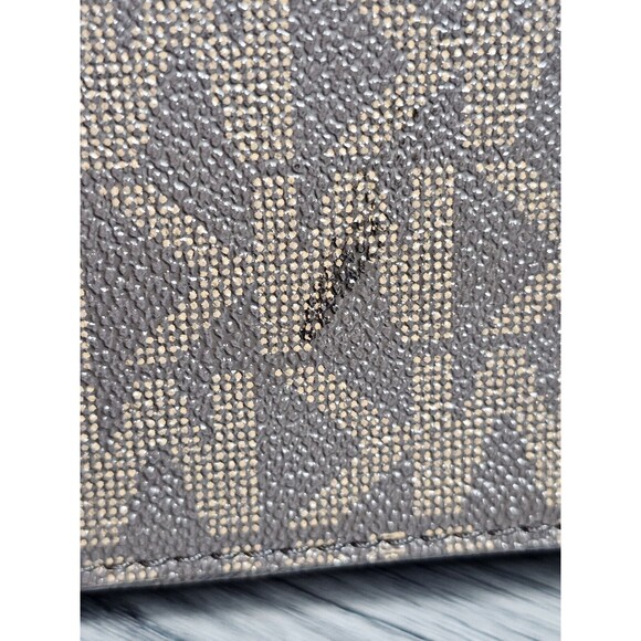 Michael Kors Sinclair Large Logo Tote Bag Brown Canvas Leather 38H9CN2T2B Flaw - Picture 8 of 13